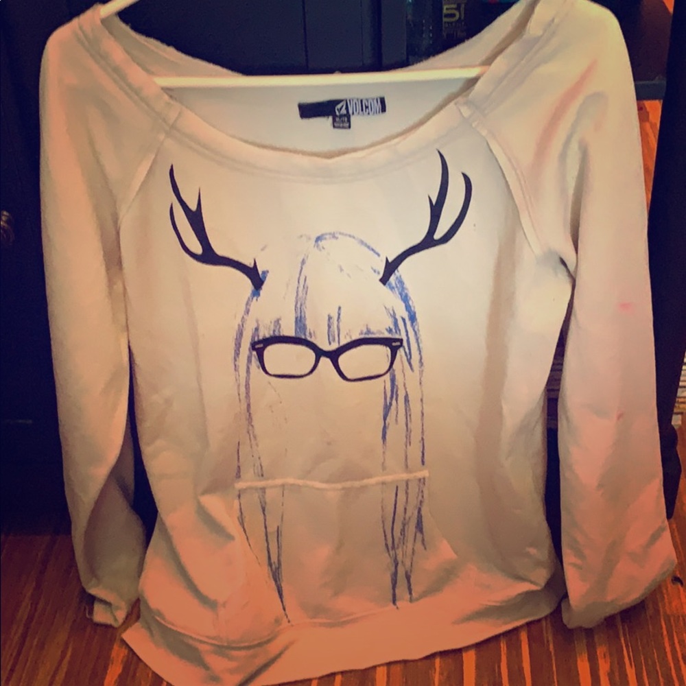 Volcom Hipster Deer Girl Pullover Sweatshirt